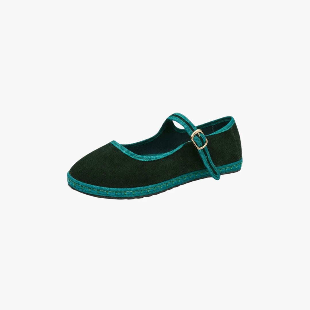 Dame Flade Mary Jane Sko med Velcro