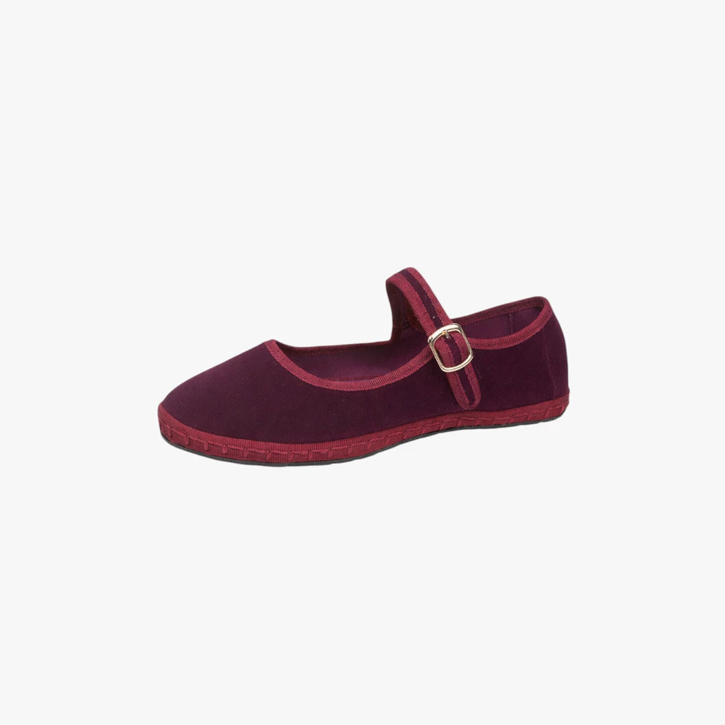 Dame Flade Mary Jane Sko med Velcro
