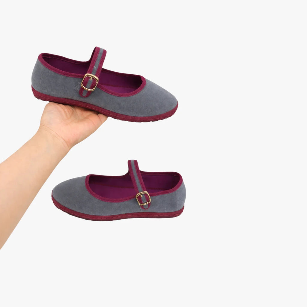 Dame Flade Mary Jane Sko med Velcro