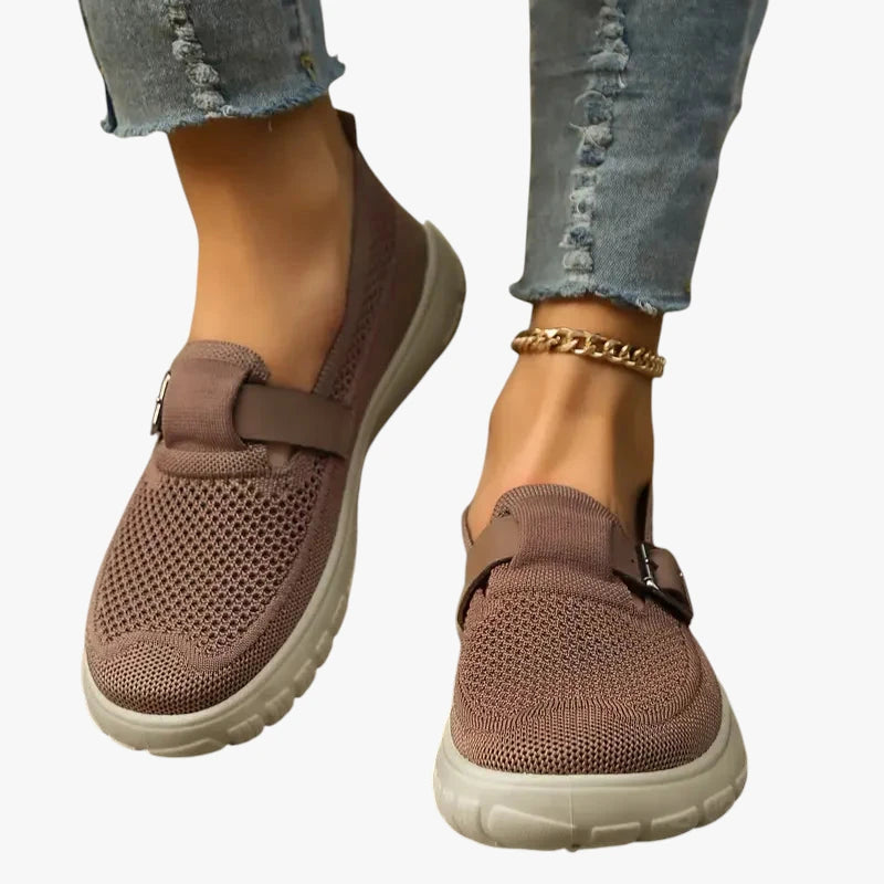 Dame Flade Slip-on Sko med Svangstøtte og Velcro