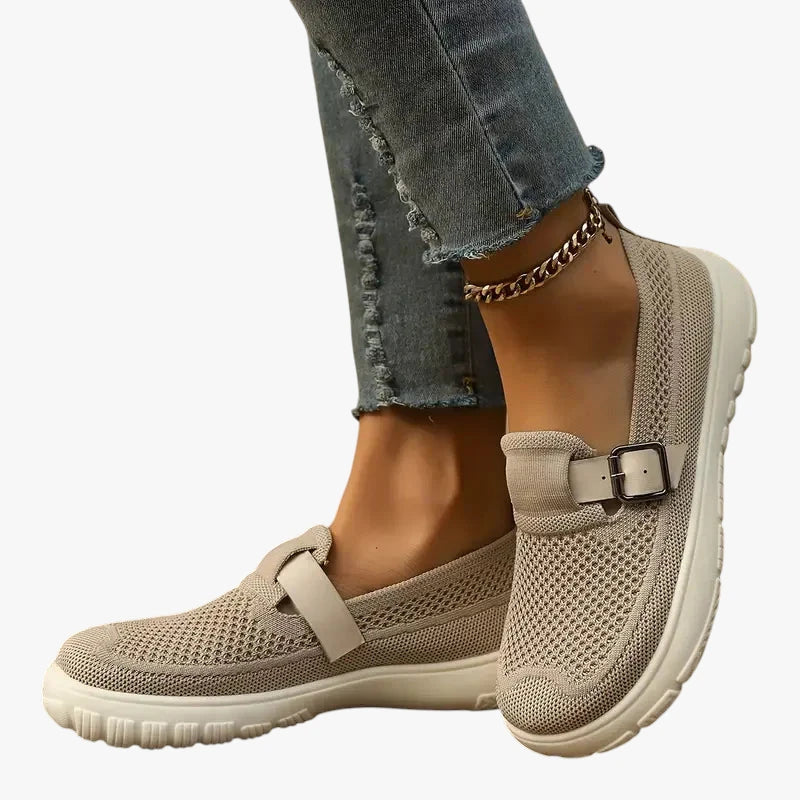 Dame Flade Slip-on Sko med Svangstøtte og Velcro