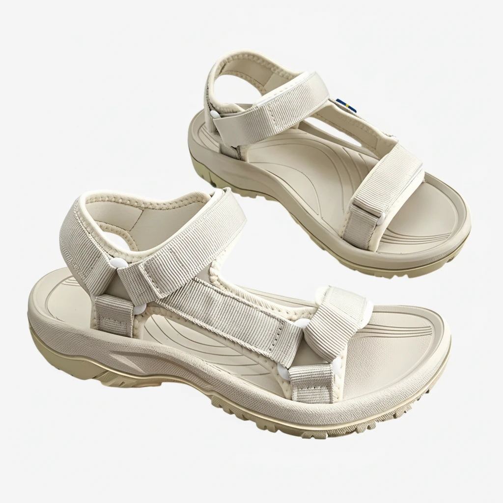 Dame Flade Sunde Sandaler med Rem og Velcro