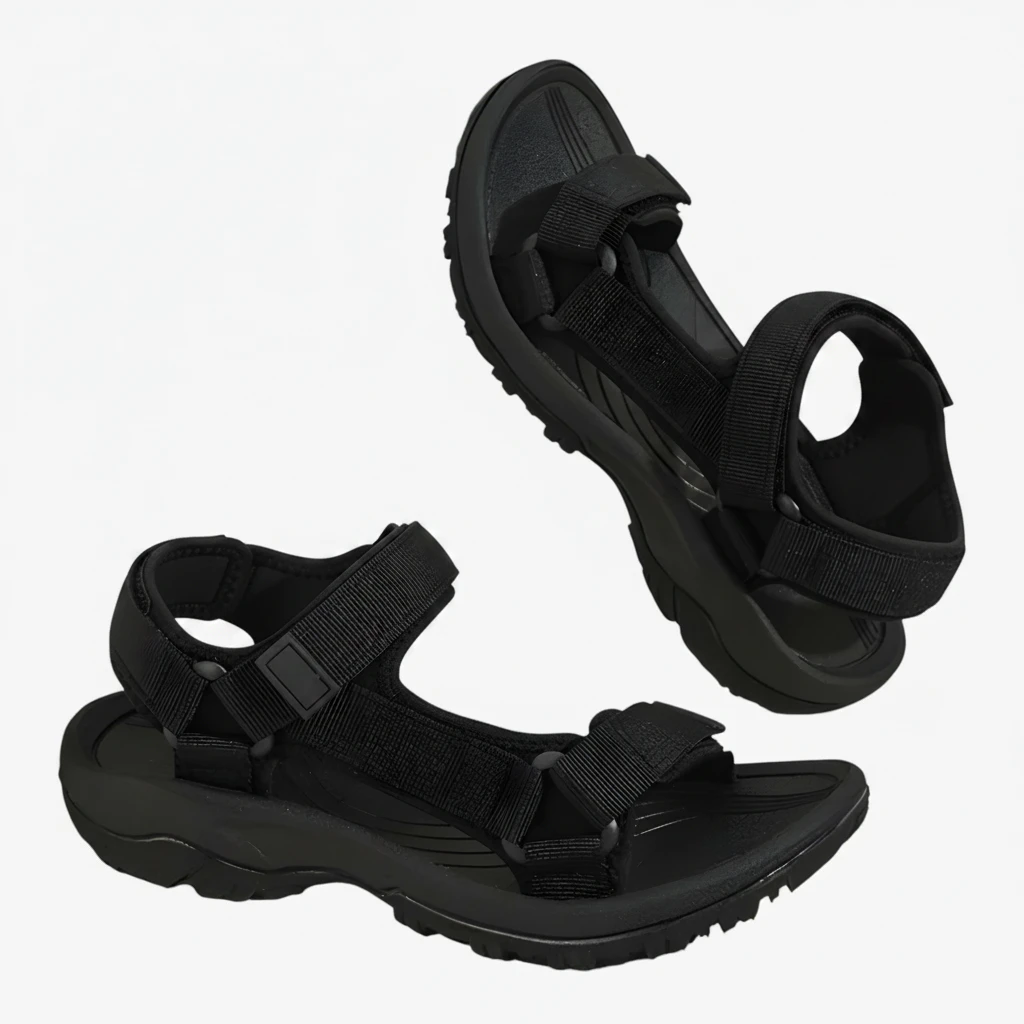 Dame Flade Sunde Sandaler med Rem og Velcro