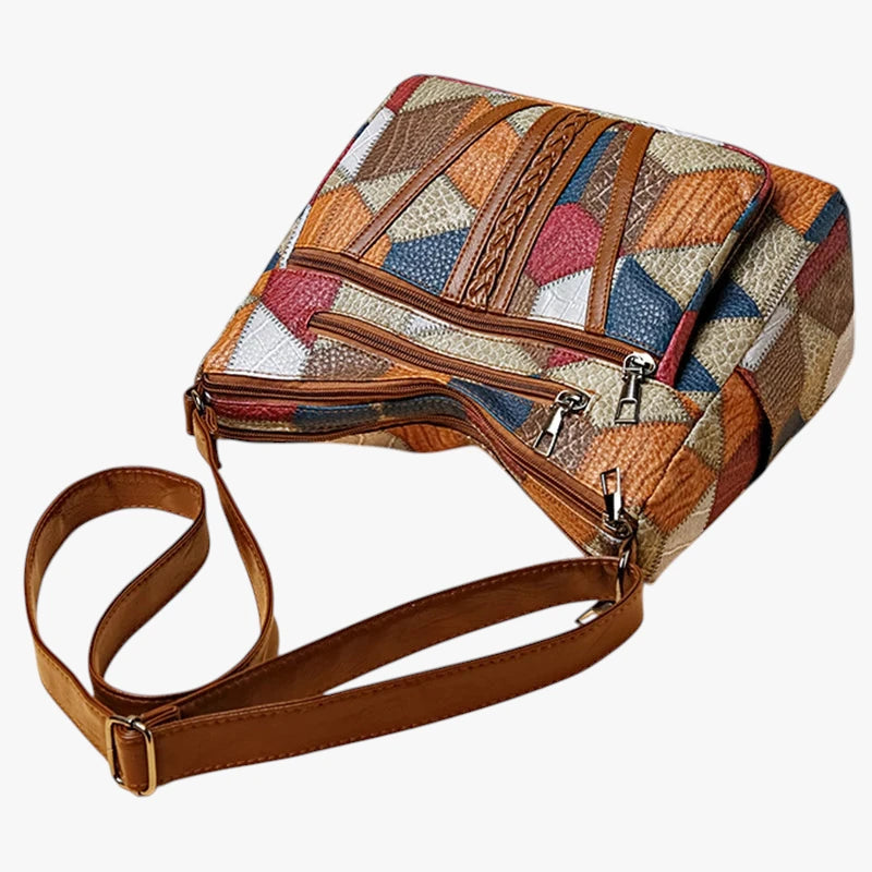 Dame Flettet Crossbody Taske med Mange Rum og Lynlås