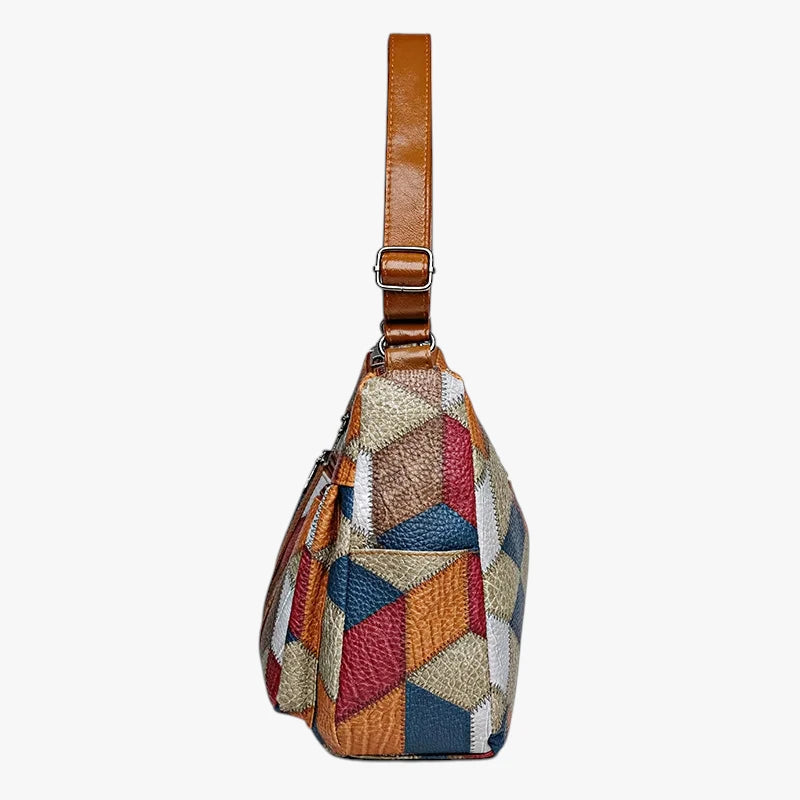 Dame Flettet Crossbody Taske med Mange Rum og Lynlås