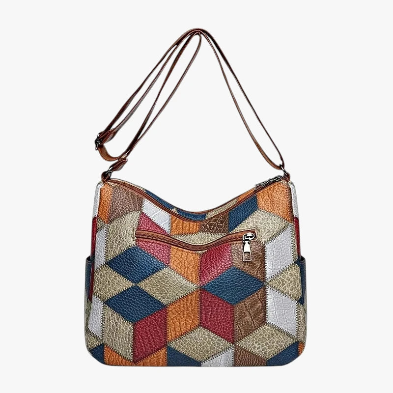 Dame Flettet Crossbody Taske med Mange Rum og Lynlås