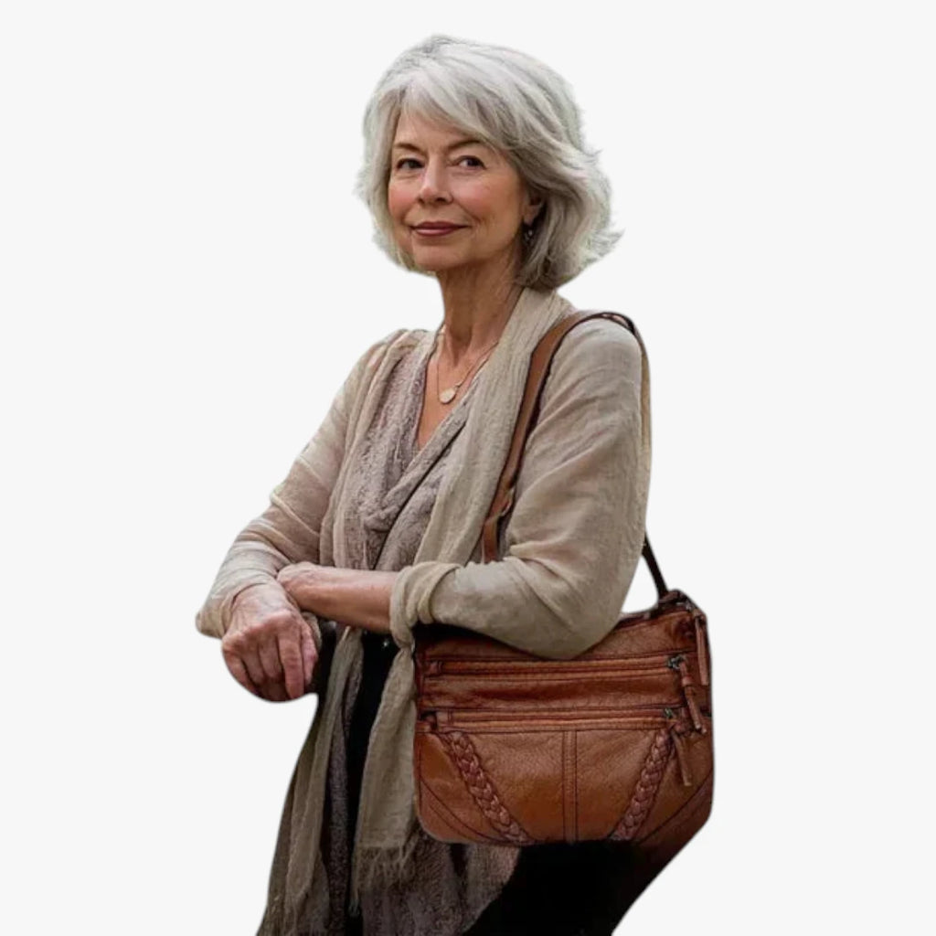 Dame Flettet Crossbody Taske med Mange Rum og Rem