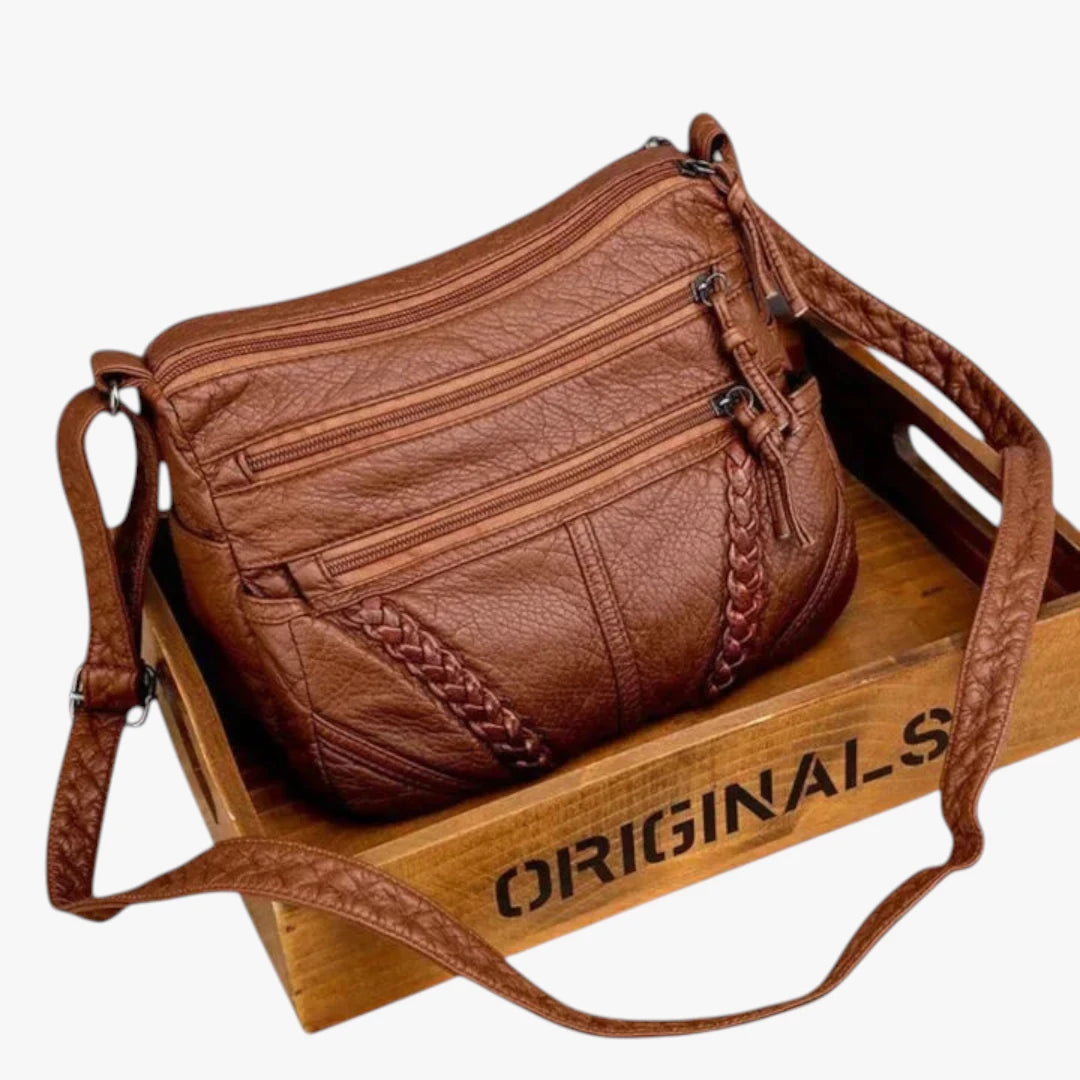 Dame Flettet Crossbody Taske med Mange Rum og Rem