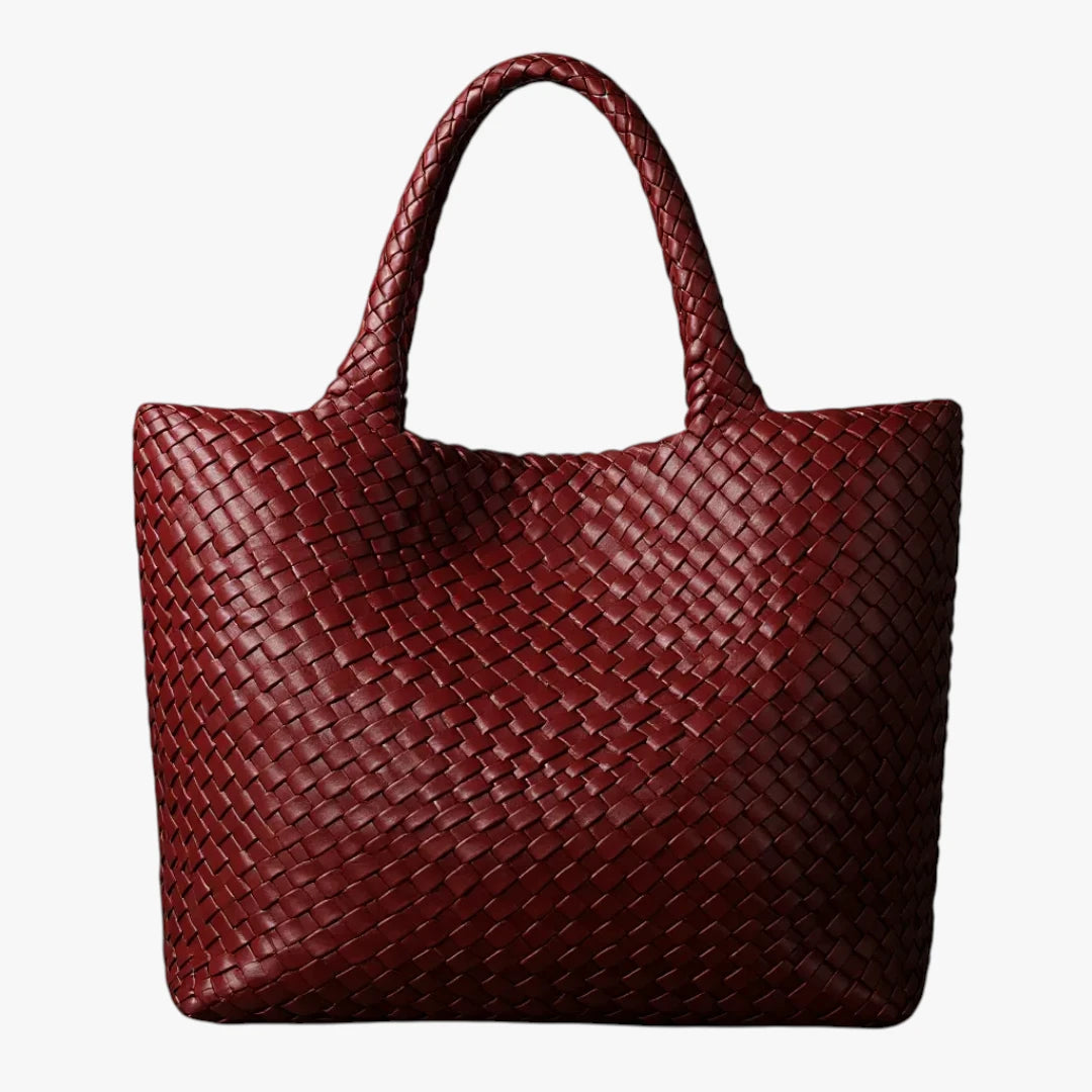 Dame Flettet Shopper Taske med Skulderrem og Rummelighed