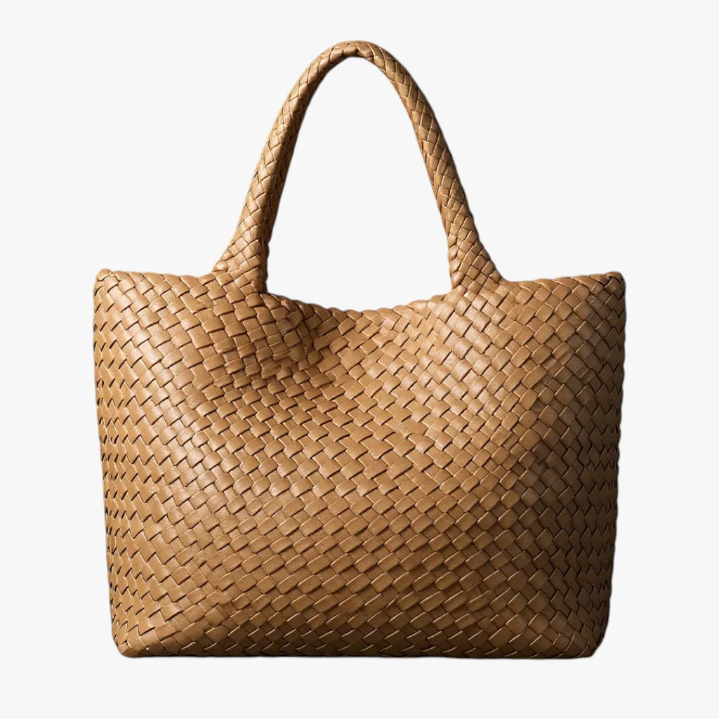 Dame Flettet Shopper Taske med Skulderrem og Rummelighed