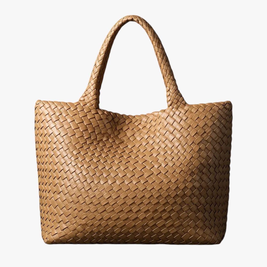 Dame Flettet Shopper Taske med Skulderrem og Rummelighed