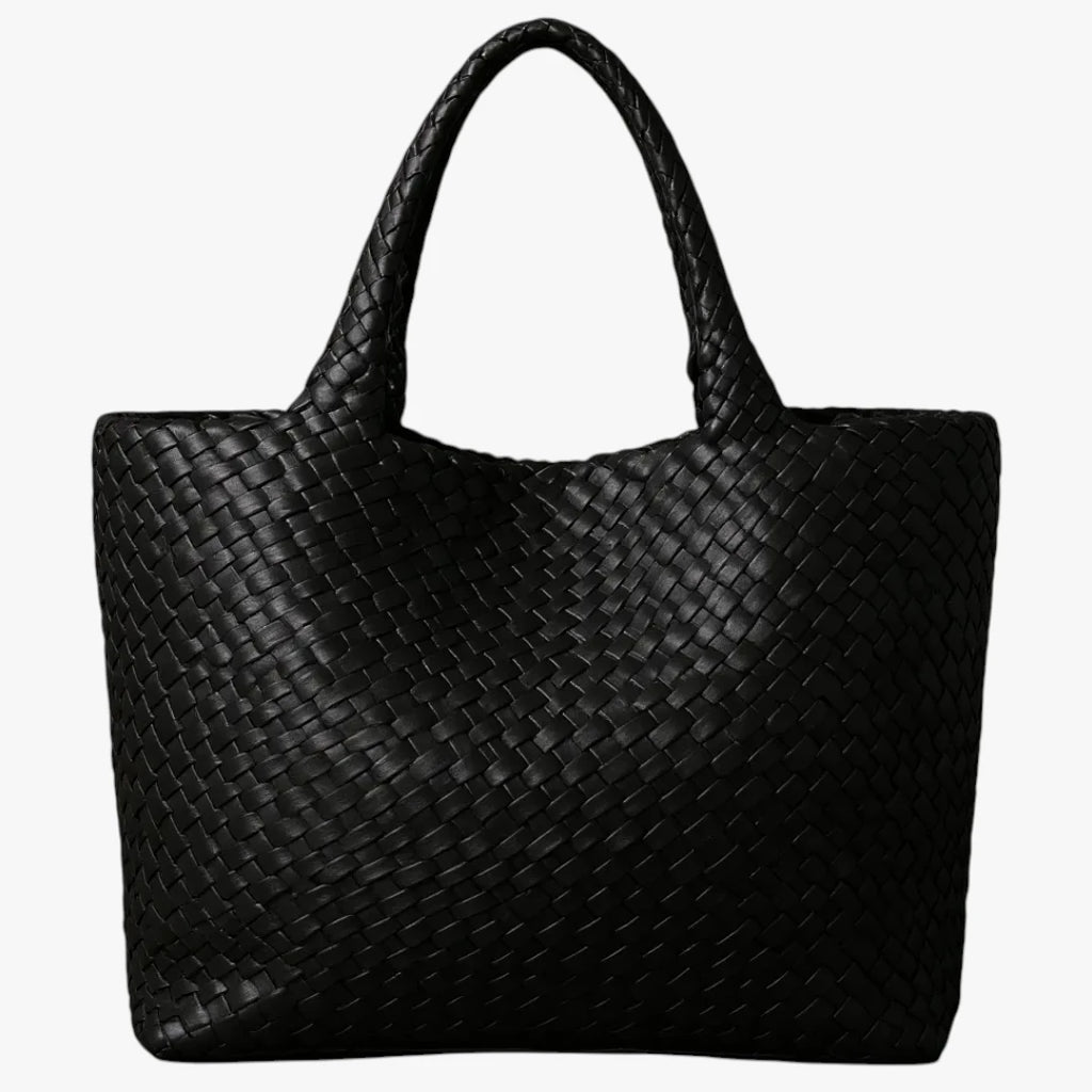 Dame Flettet Shopper Taske med Skulderrem og Rummelighed