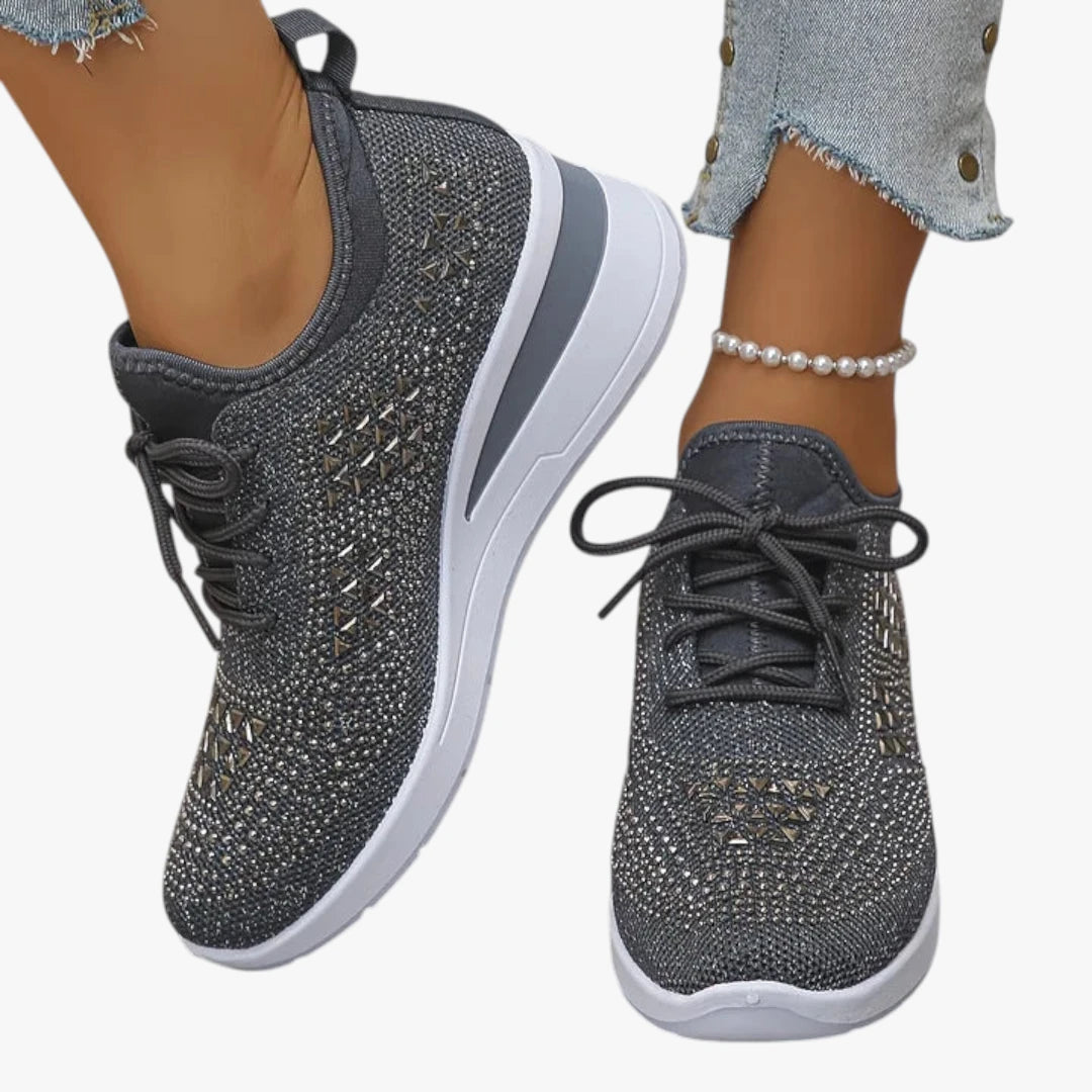 Dame Høje Glimmer Sneakers med Svangstøtte og Snøre