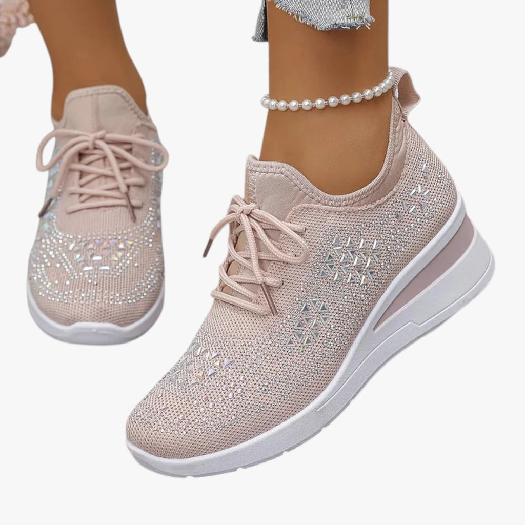 Dame Høje Glimmer Sneakers med Svangstøtte og Snøre