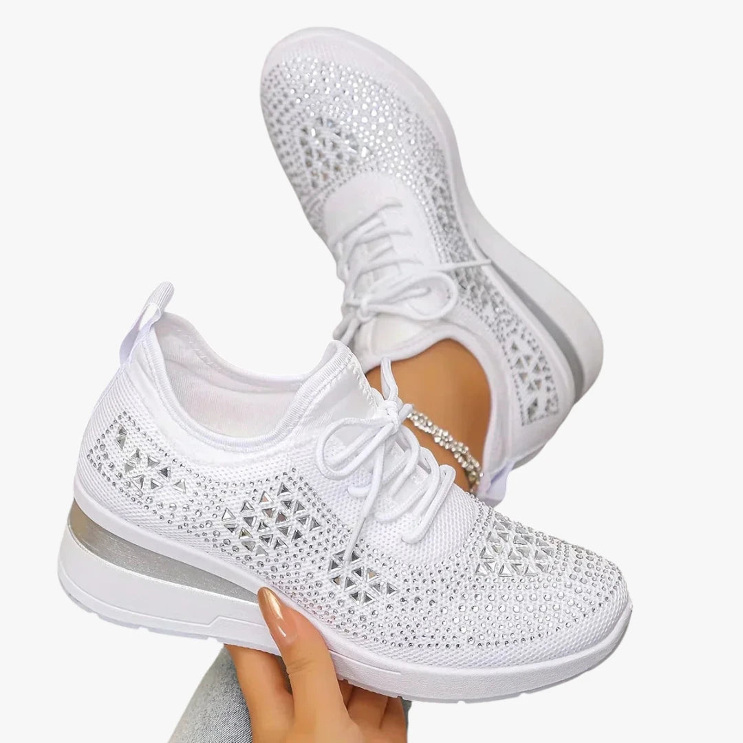 Dame Høje Glimmer Sneakers med Svangstøtte og Snøre