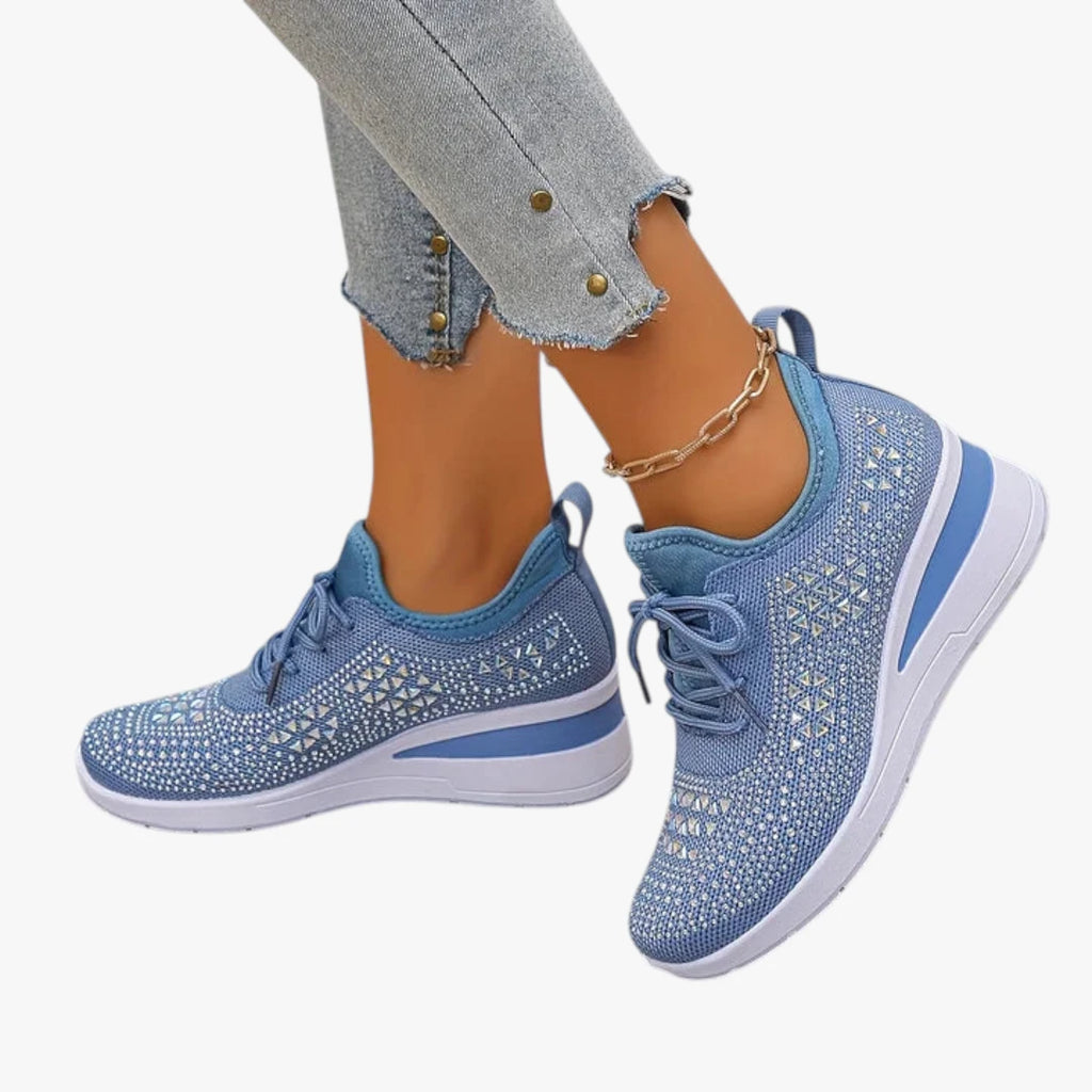 Dame Høje Glimmer Sneakers med Svangstøtte og Snøre