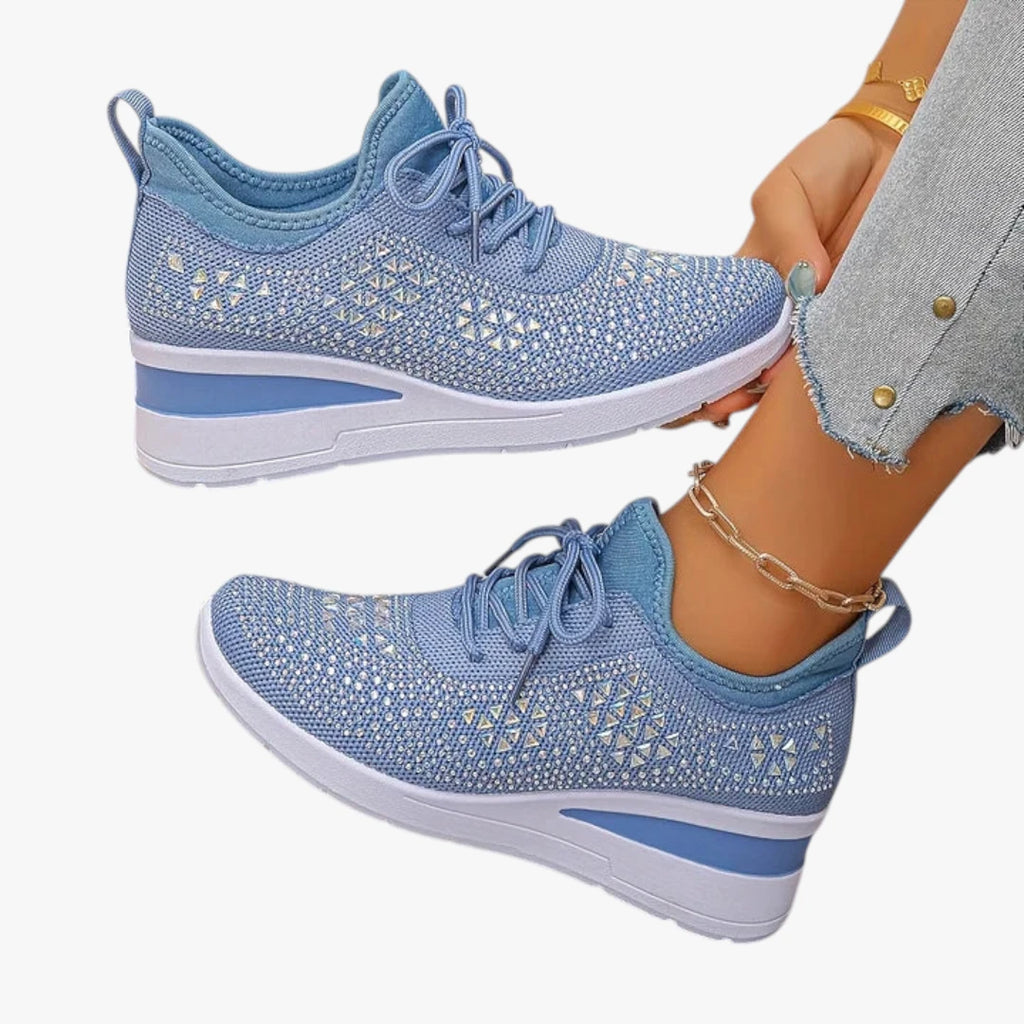 Dame Høje Glimmer Sneakers med Svangstøtte og Snøre