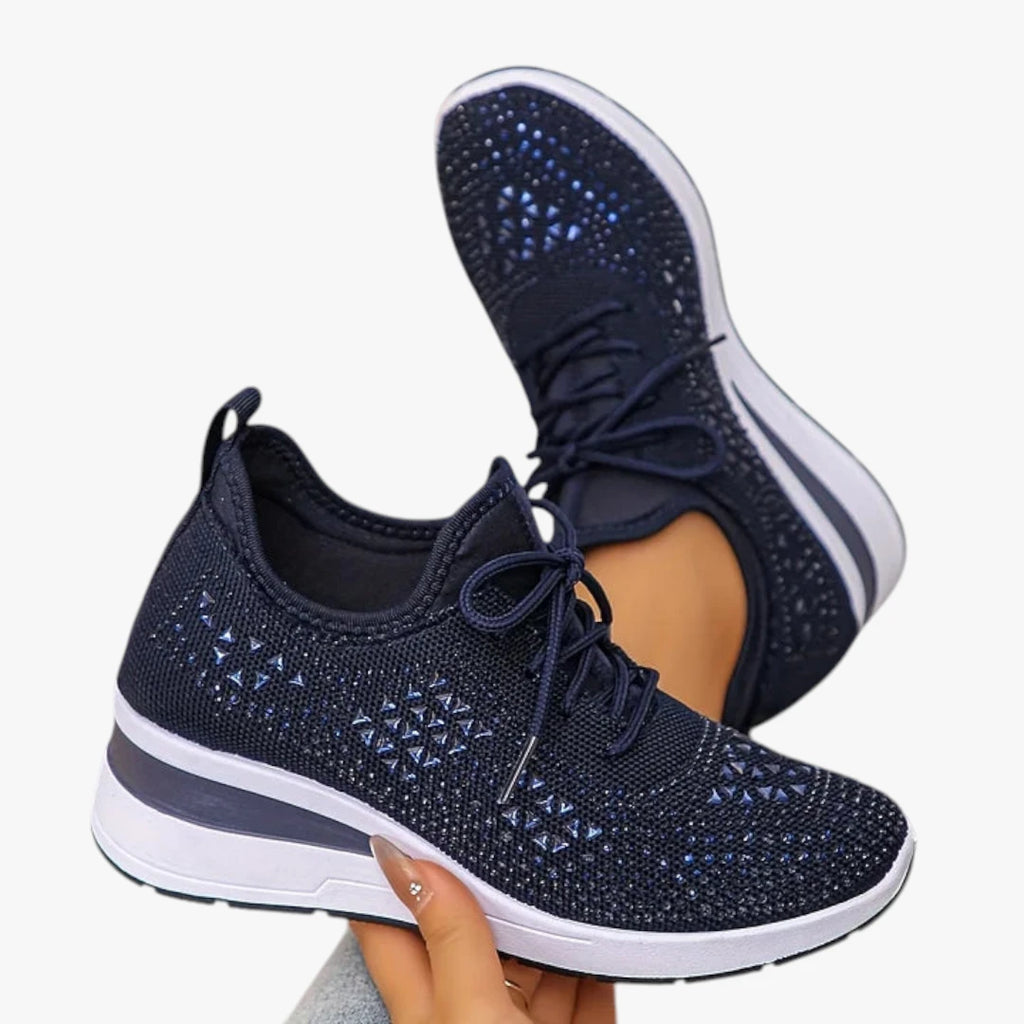 Dame Høje Glimmer Sneakers med Svangstøtte og Snøre