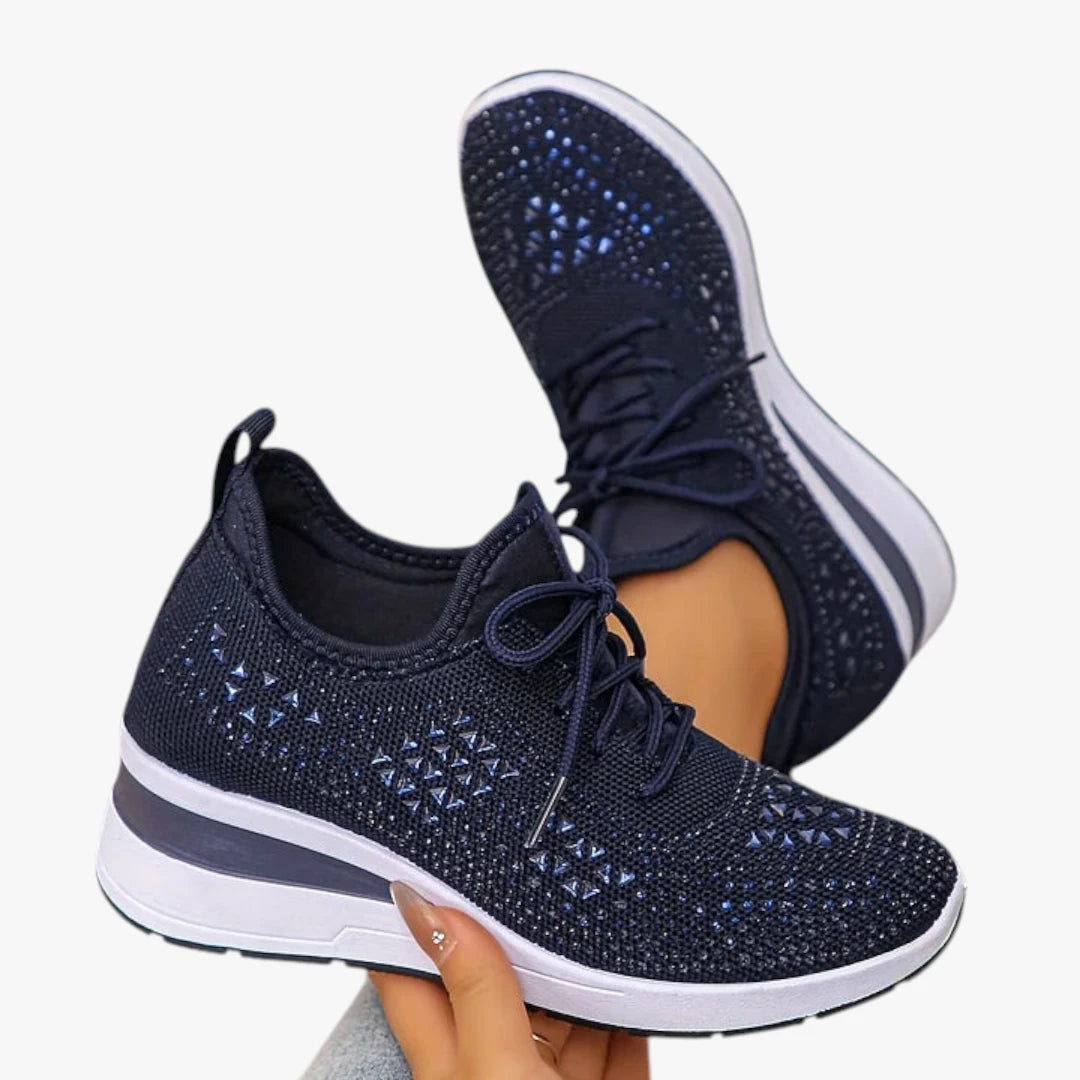 Dame Høje Glimmer Sneakers med Svangstøtte og Snøre