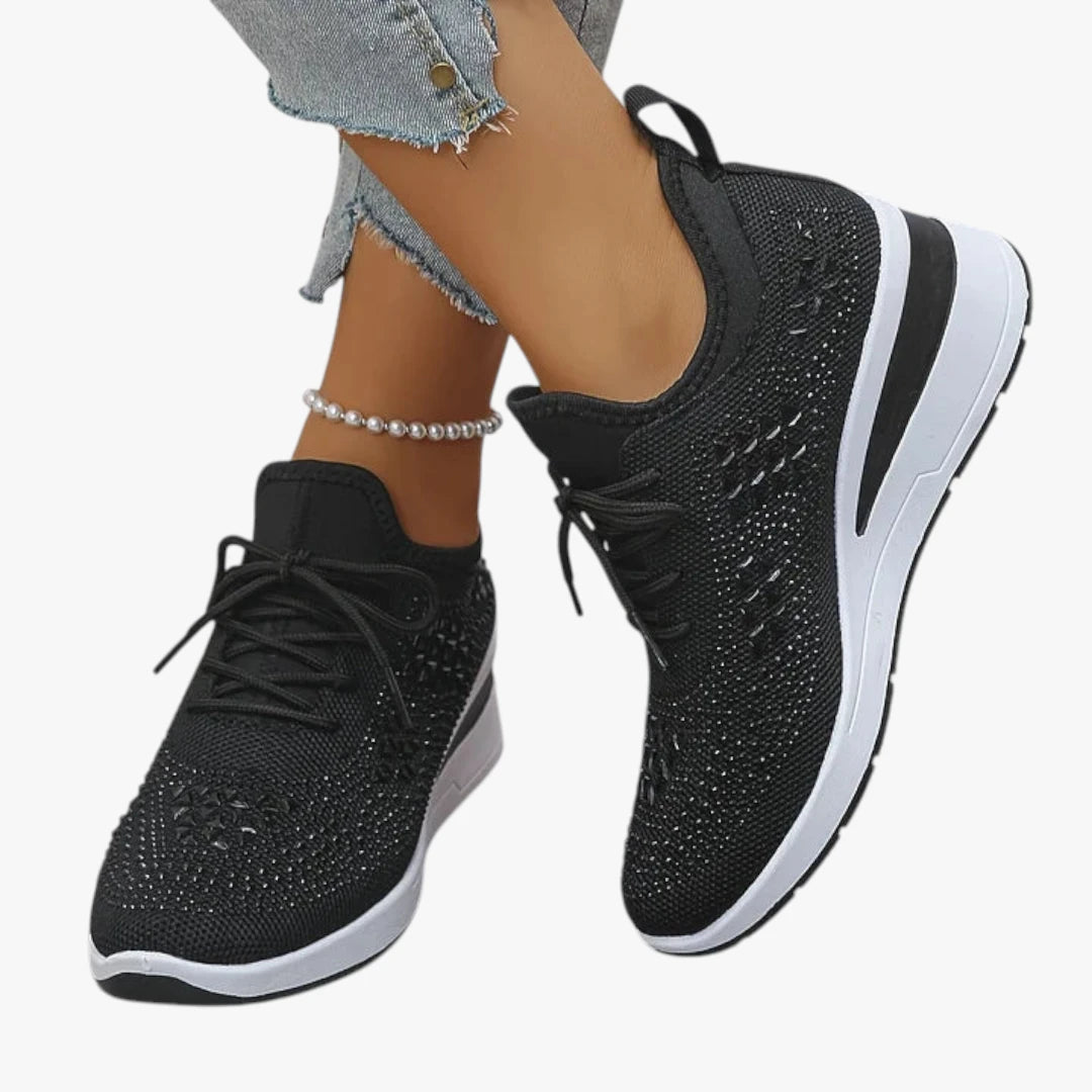 Dame Høje Glimmer Sneakers med Svangstøtte og Snøre