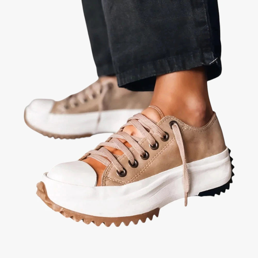 Dame Høje Platform Sneakers med For og Snøre