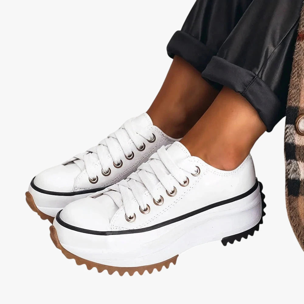 Dame Høje Platform Sneakers med For og Snøre