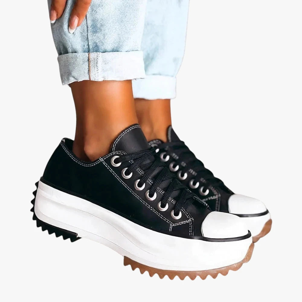 Dame Høje Platform Sneakers med For og Snøre