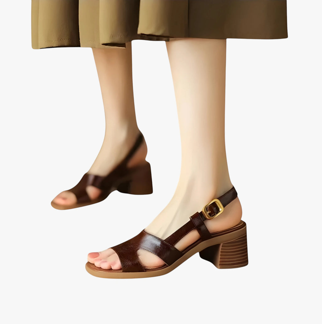 Dame Højhælede Sandaler med Blokhæl og Rem