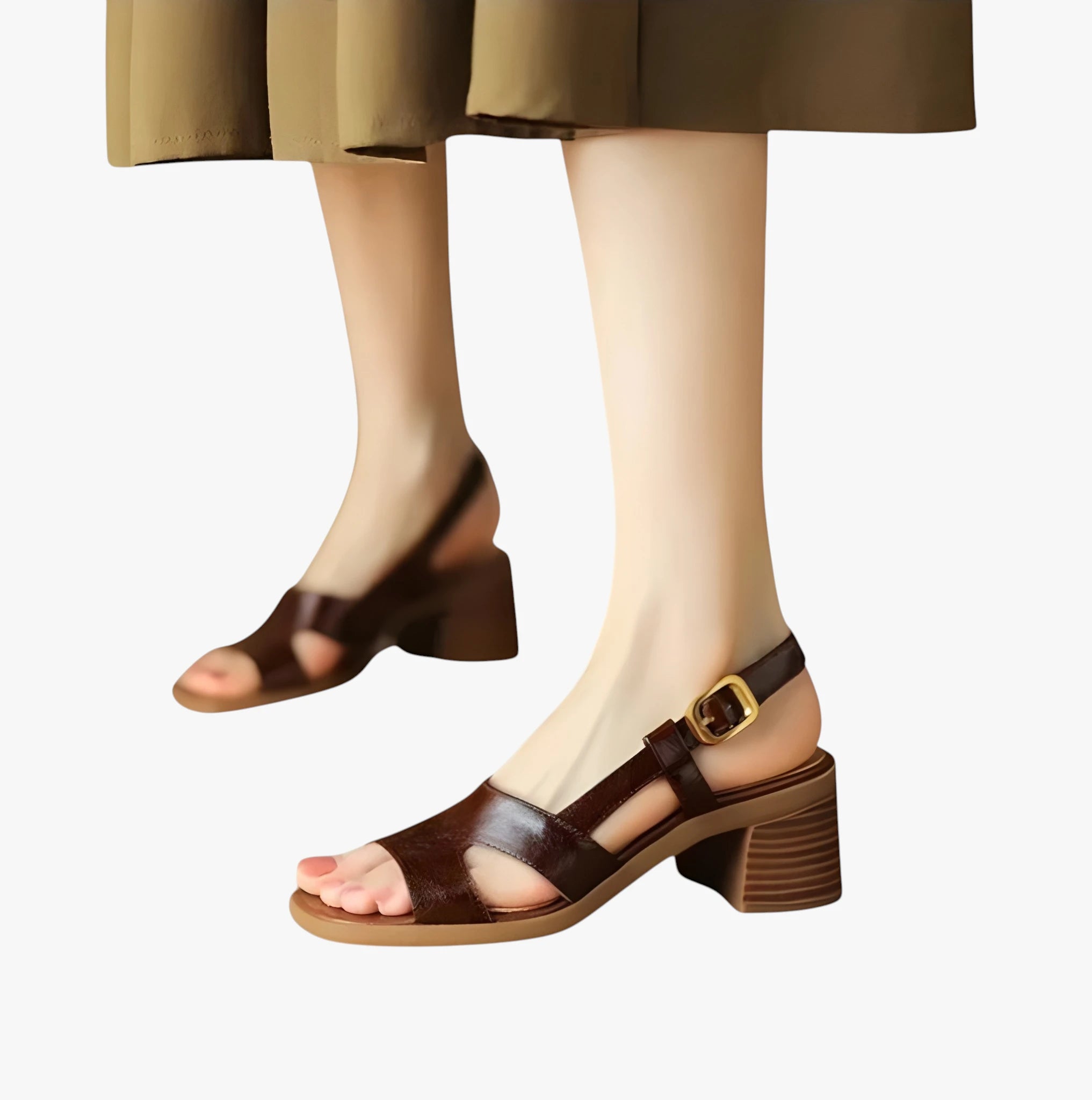 Dame Højhælede Sandaler med Blokhæl og Rem