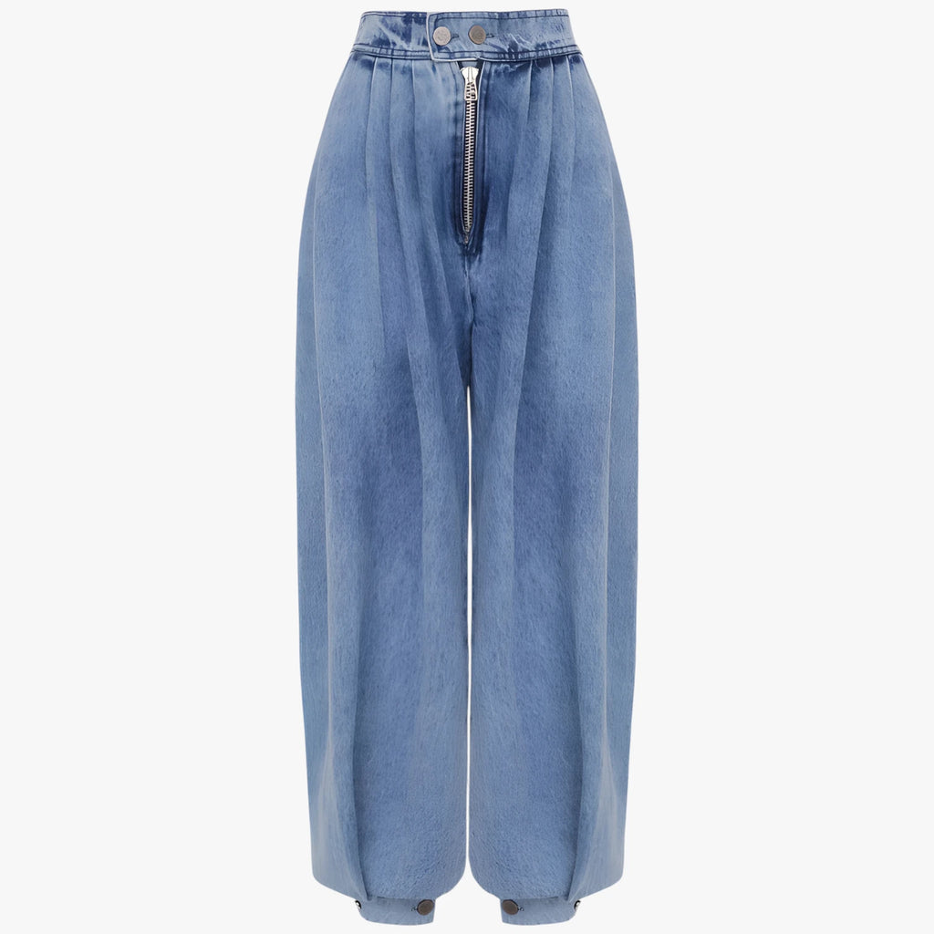 Dame Højtaljede Jeans med Læg og Vidde