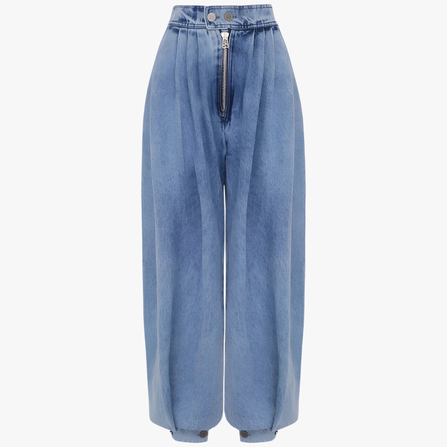 Dame Højtaljede Jeans med Læg og Vidde