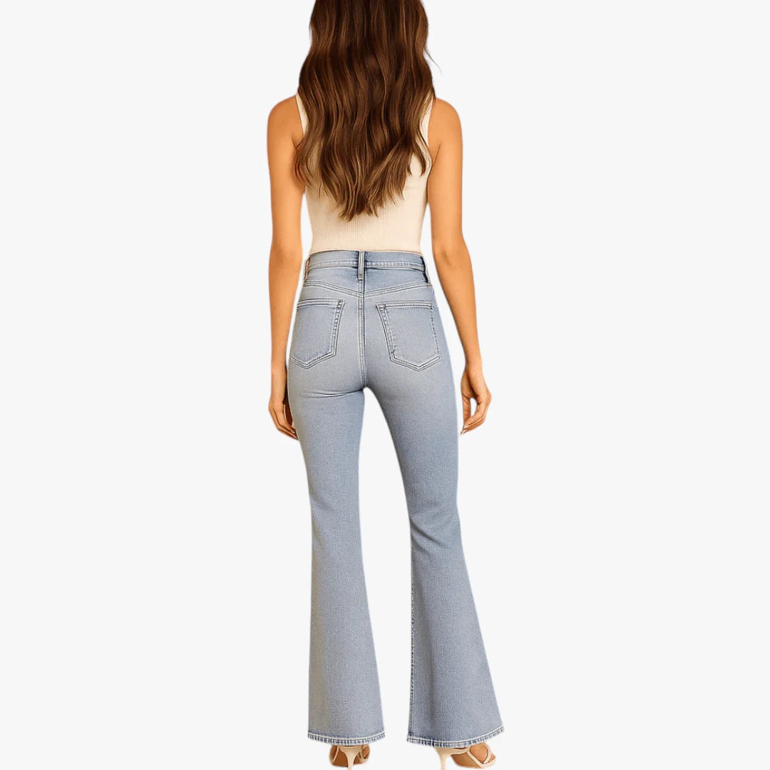 Dame Højtaljede Jeans med Svaj og Lommer