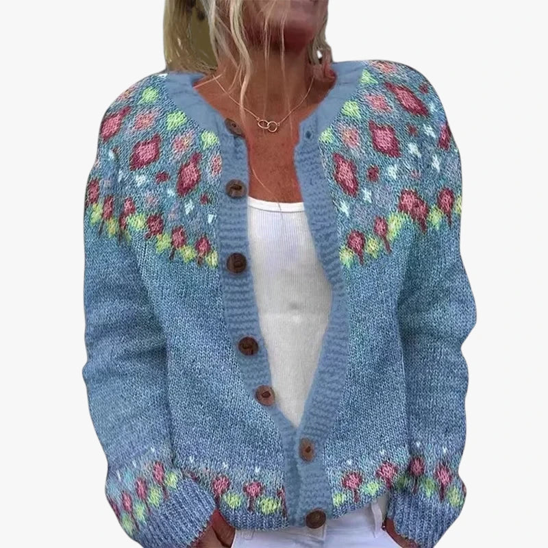 Dame Islandsk Cardigan med Knapper
