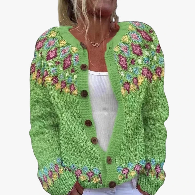 Dame Islandsk Cardigan med Knapper