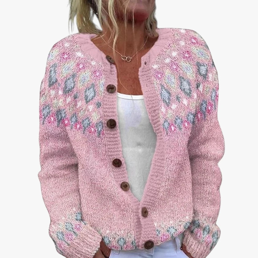 Dame Islandsk Cardigan med Knapper