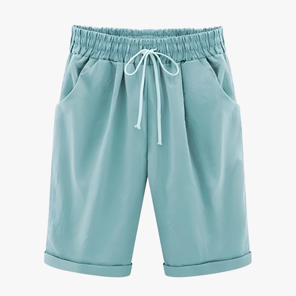 Dame Knælange Løse Shorts med Lommer og Snoretræk