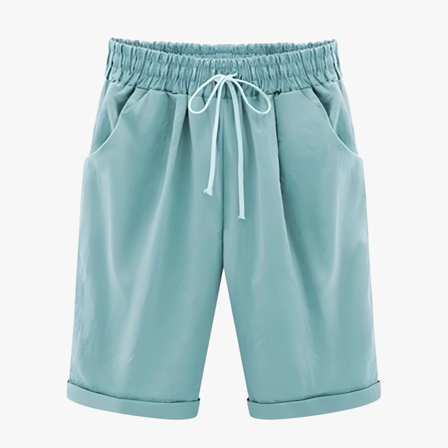 Dame Knælange Løse Shorts med Lommer og Snoretræk