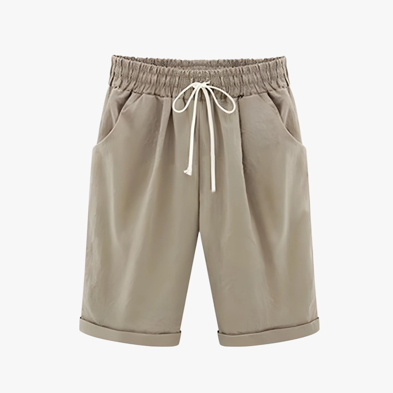 Dame Knælange Løse Shorts med Lommer og Snoretræk