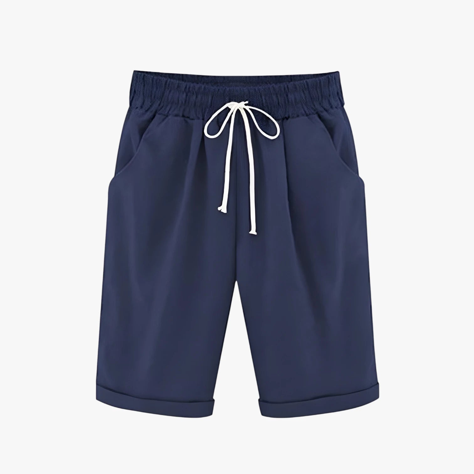 Dame Knælange Løse Shorts med Lommer og Snoretræk