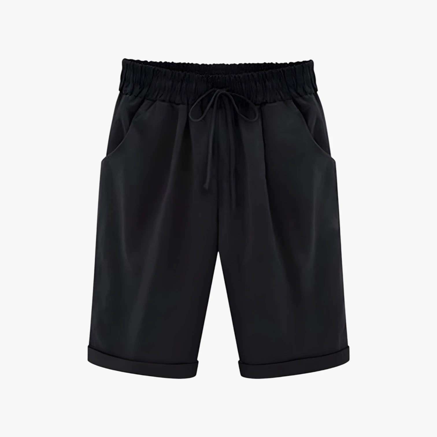 Dame Knælange Løse Shorts med Lommer og Snoretræk