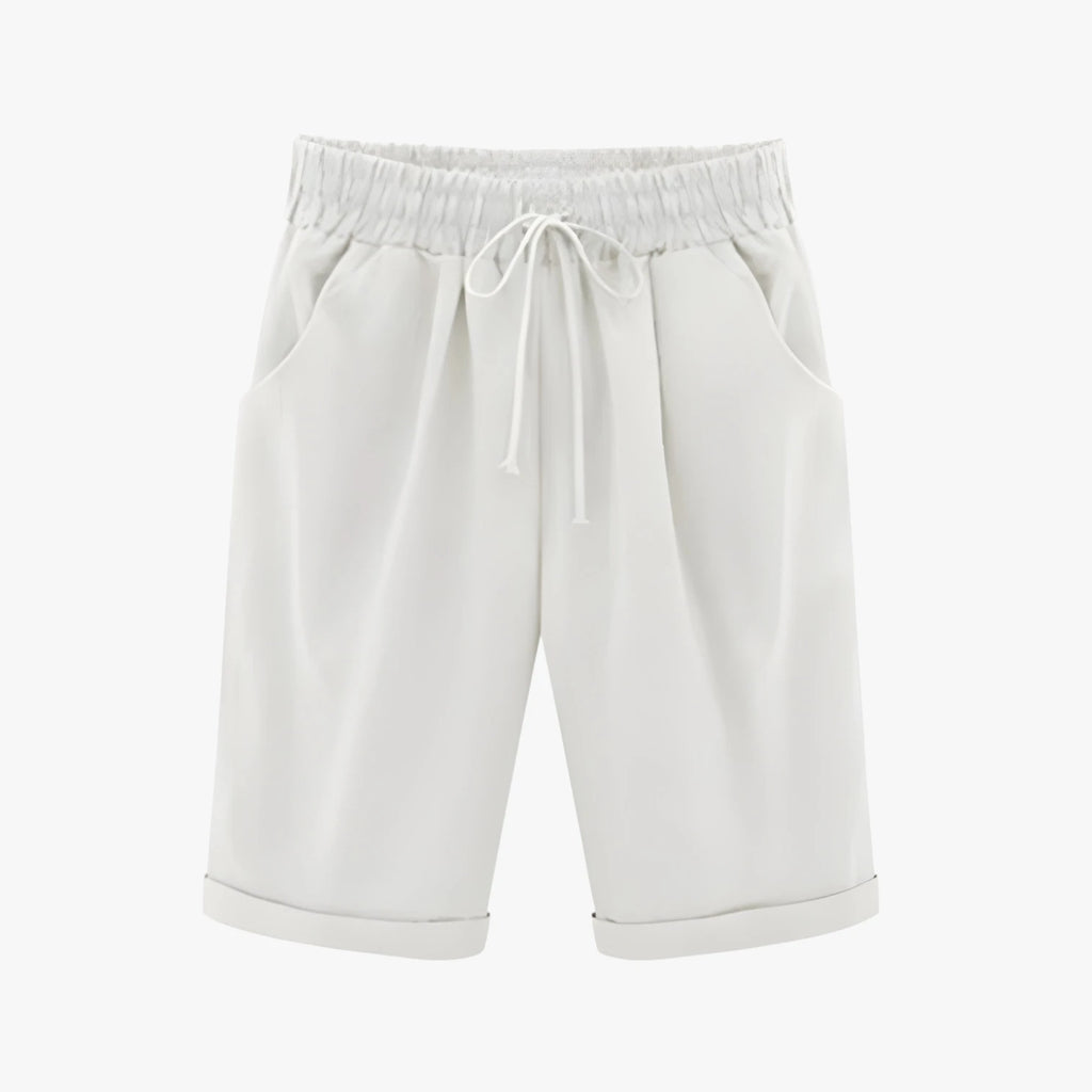 Dame Knælange Løse Shorts med Lommer og Snoretræk