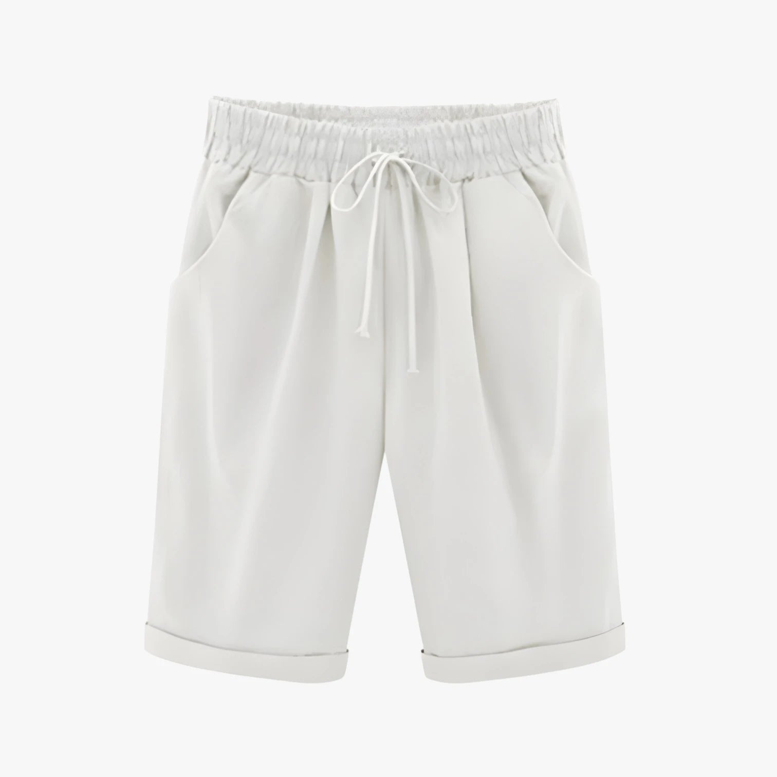 Dame Knælange Løse Shorts med Lommer og Snoretræk