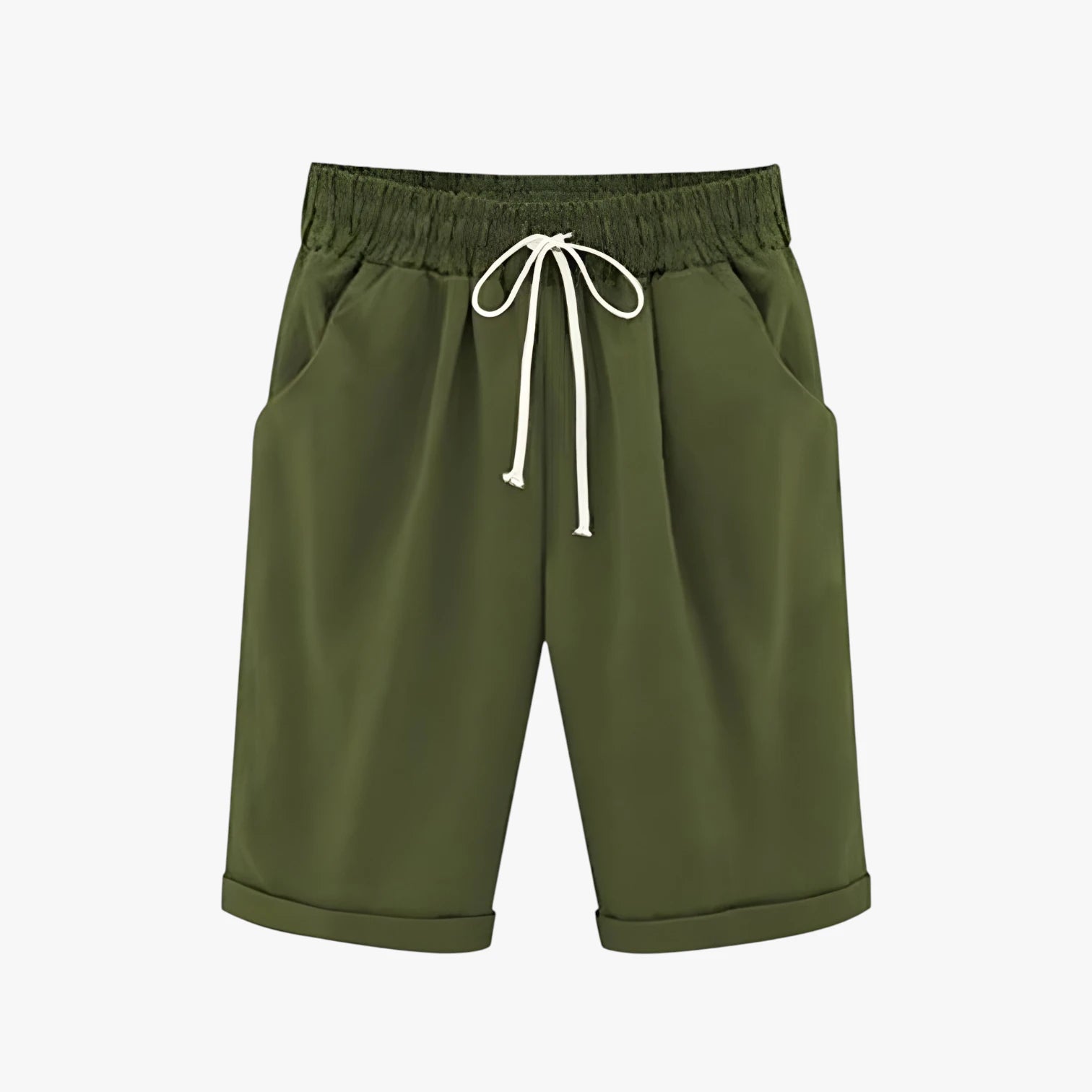 Dame Knælange Løse Shorts med Lommer og Snoretræk