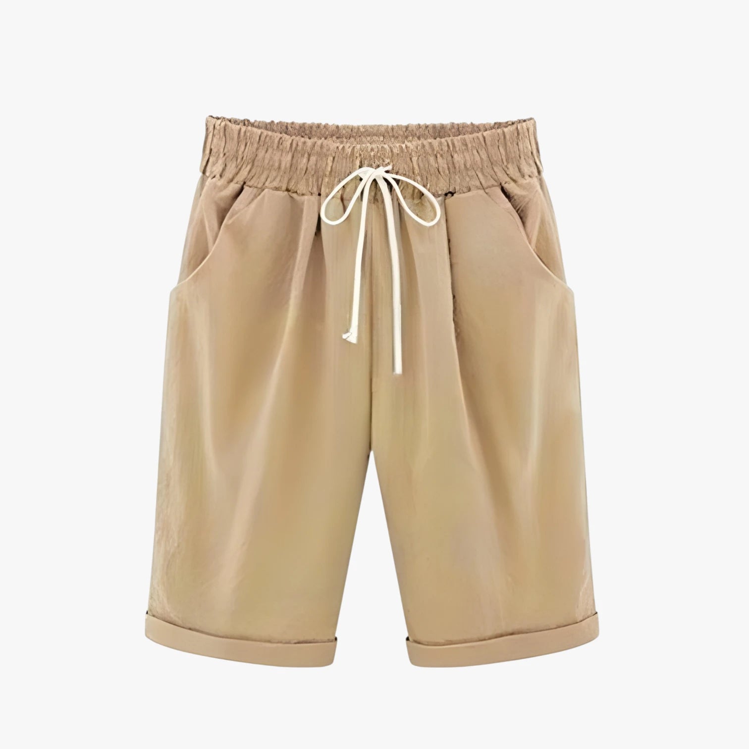 Dame Knælange Løse Shorts med Lommer og Snoretræk