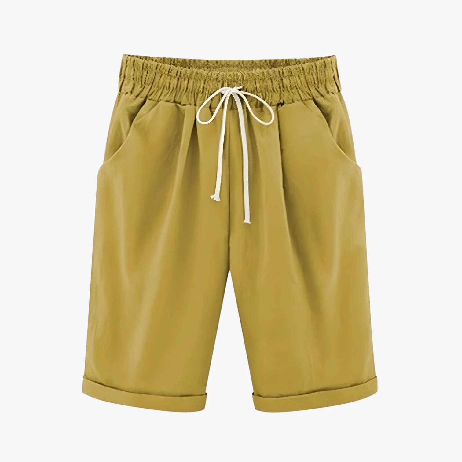 Dame Knælange Løse Shorts med Lommer og Snoretræk