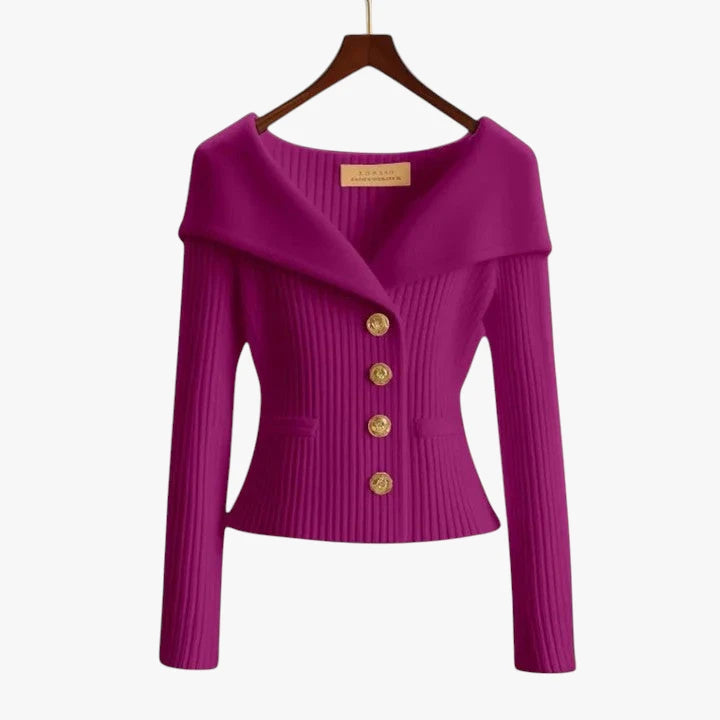 Dame Kort Cardigan med V-Hals