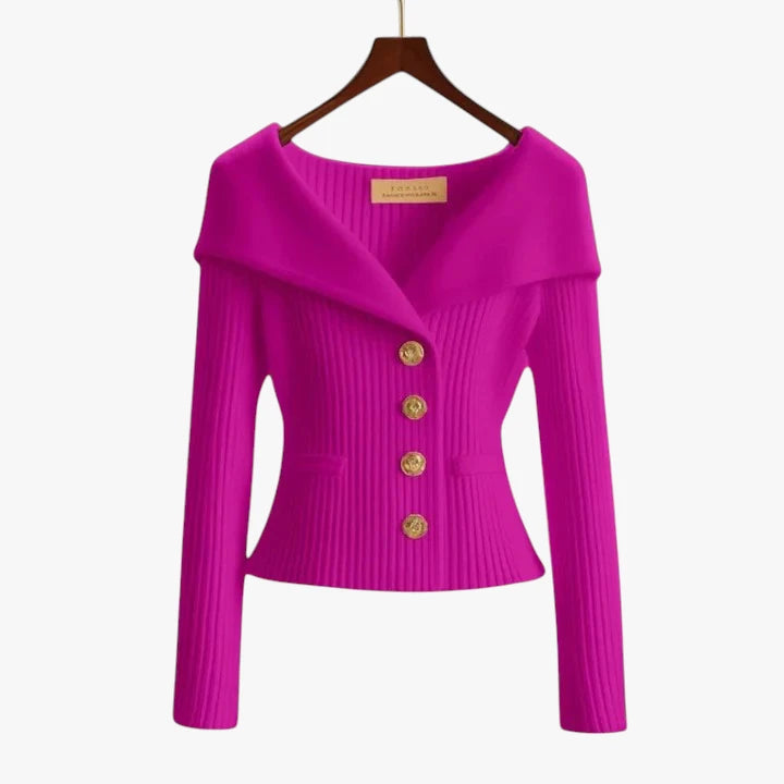 Dame Kort Cardigan med V-Hals