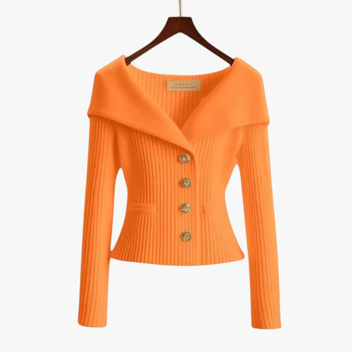 Dame Kort Cardigan med V-Hals
