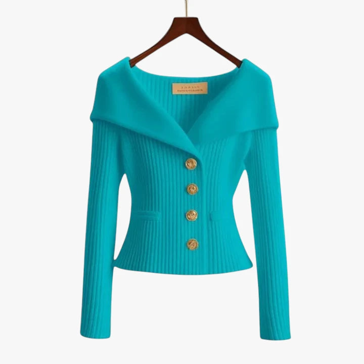 Dame Kort Cardigan med V-Hals