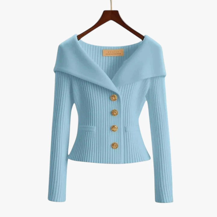 Dame Kort Cardigan med V-Hals